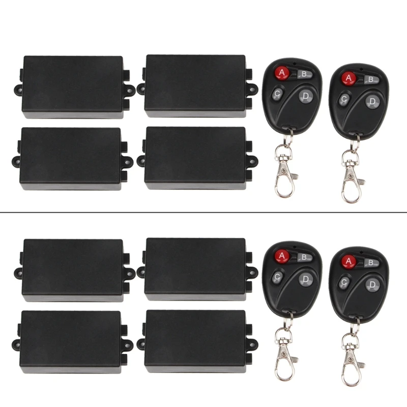 

AC 220 V 1CH 10A RF Wireless Remote Control Switch 4 Receiver + 2 Transmitter