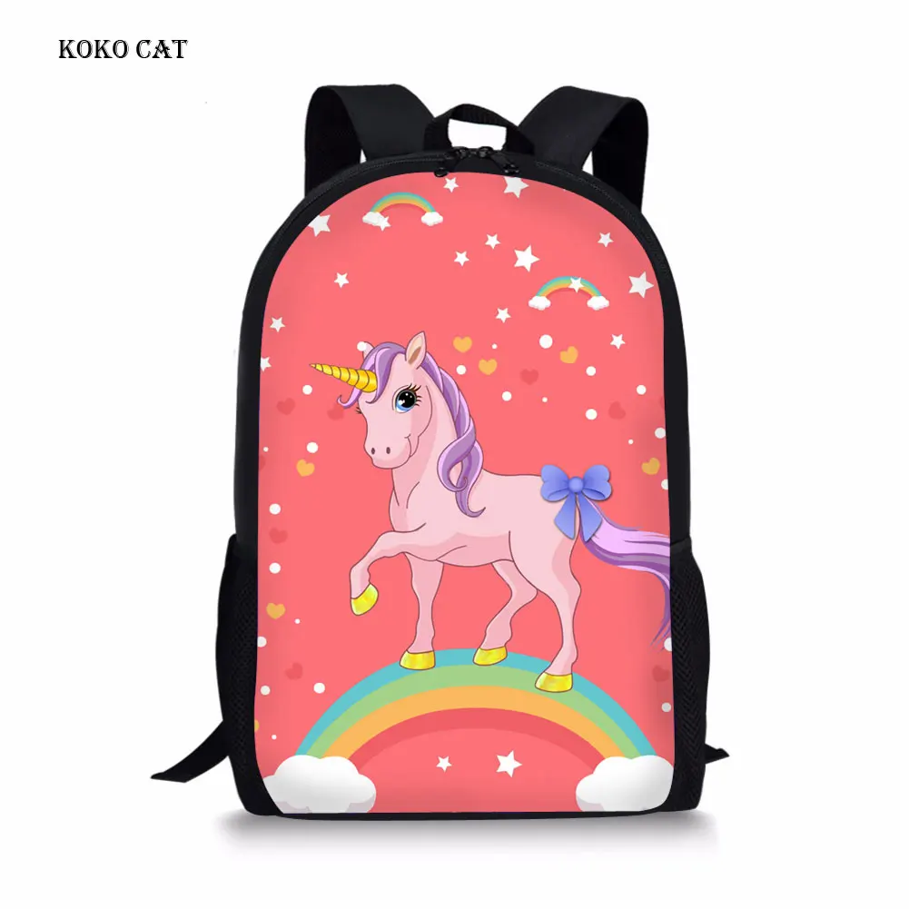 

Cute Catoon Girls Schoolbag Lovely Unicorn Pattern Female Backpack Student Bookbags Unicornio Mochilas Feminina Escolares