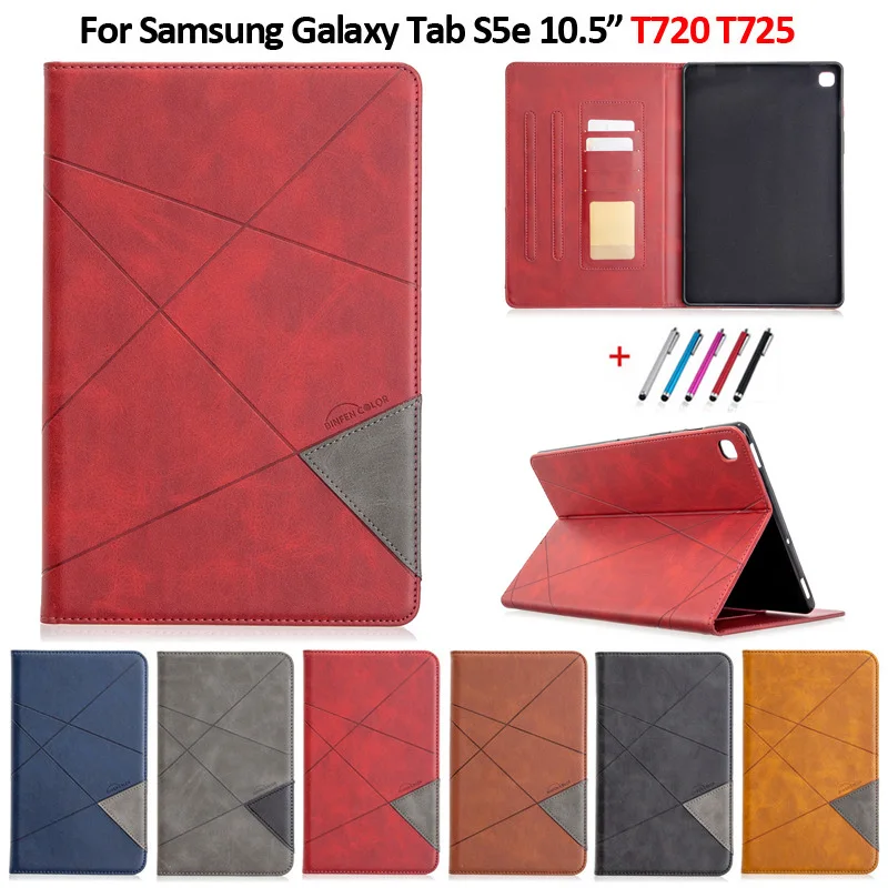 Роскошный флип кейс из искусственной кожи для планшета Samsung Galaxy Tab S5e чехол