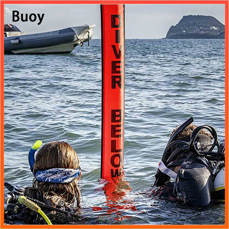 MINI Scuba SMB Diver Below  Safety Surface Marker Buoy w/ Neoprene Pouch 