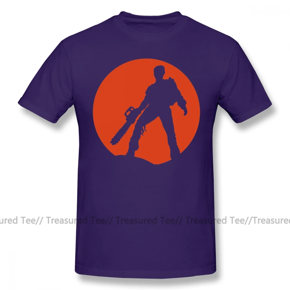 Ash Vs Evil Dead, футболка, Ash Vs The Evil Dead, футболка, Мужская забавная футболка, с принтом, большая, с короткими рукавами, 100 процентов, хлопковая футболка - Цвет: Purple