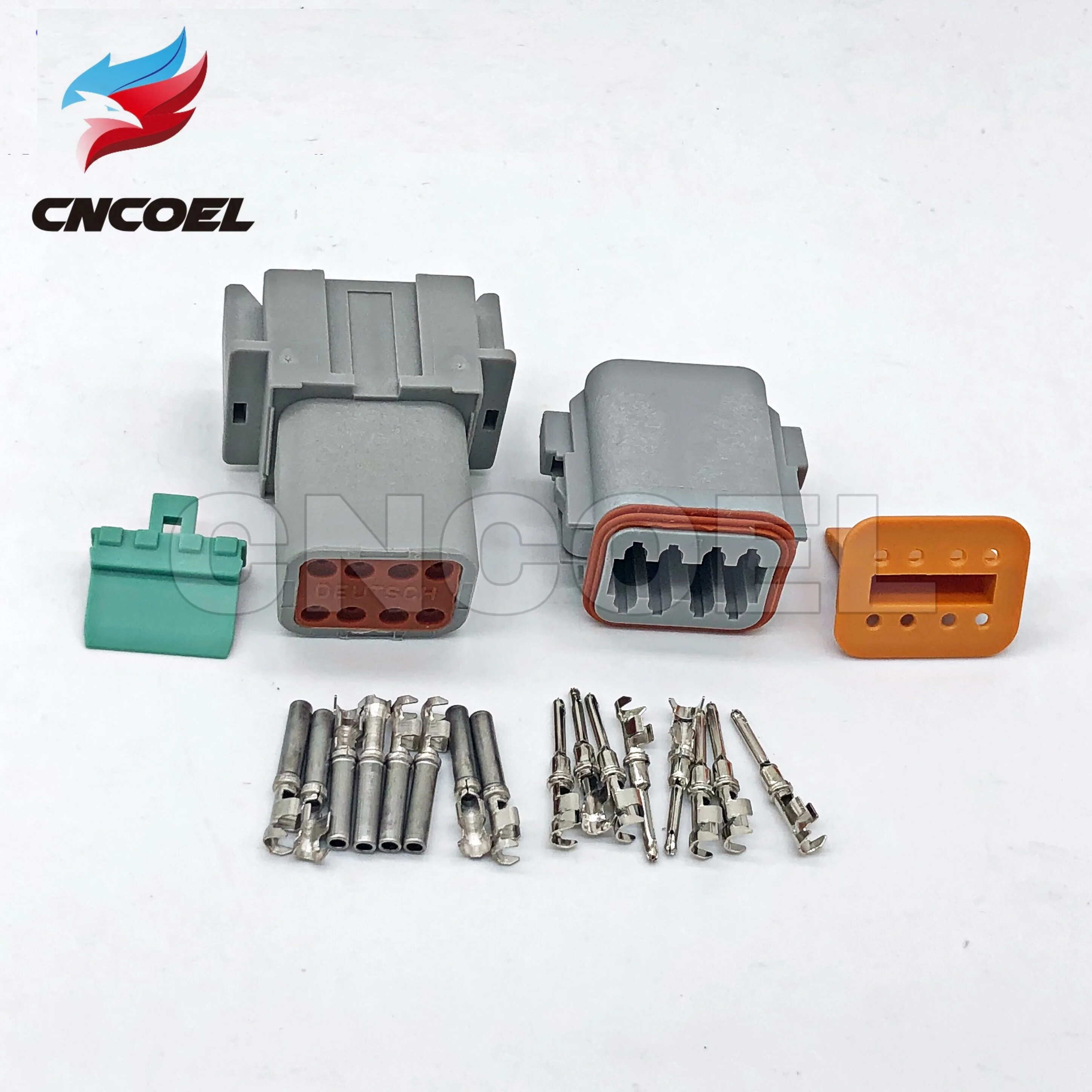 

5Sets Deutsch DT 8 Pin DT06-8S/DT04-8P Waterproof Electrical Wire Connector with terminals 22-16AWG Gray/Black