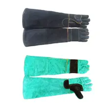 Высокие эластичные кожаные перчатки для обработки-устойчивые к царапинам/укусам защитные перчатки, для собак, кошек, птиц, змей