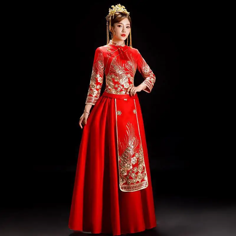 Get Married The New 2020 Wedding Toast Under Chinese Style Wedding Kimono Wedding Clothes Show Female In The Autumn