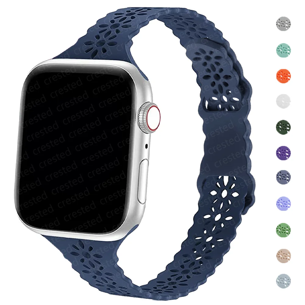 Ремешок силиконовый для Apple watch band 40 мм 44 41 45 38 42 | Наручные часы