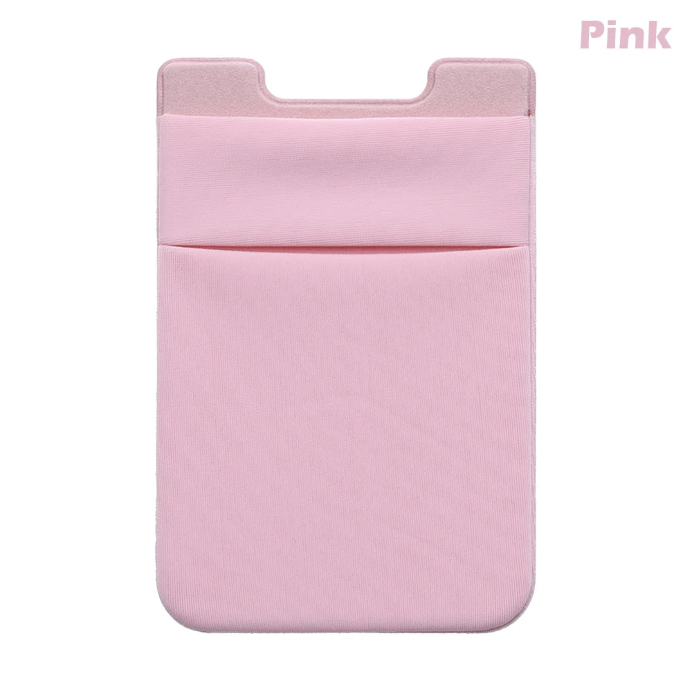 pink Новинка, 1 шт., унисекс, Модный Эластичный кошелек для мобильного телефона, держатель для сотового телефона, чехол, лайкра, клейкая наклейка, карман, кредитный ID держатель для карт - Цвет: pink