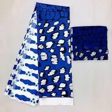 Натуральная шелковая ткань Африканский шелк воск шелк шифон Ткань 2+ 4 ярдов африканская ткань Дубай кружево африканская восковая ткань для лоскутов MO