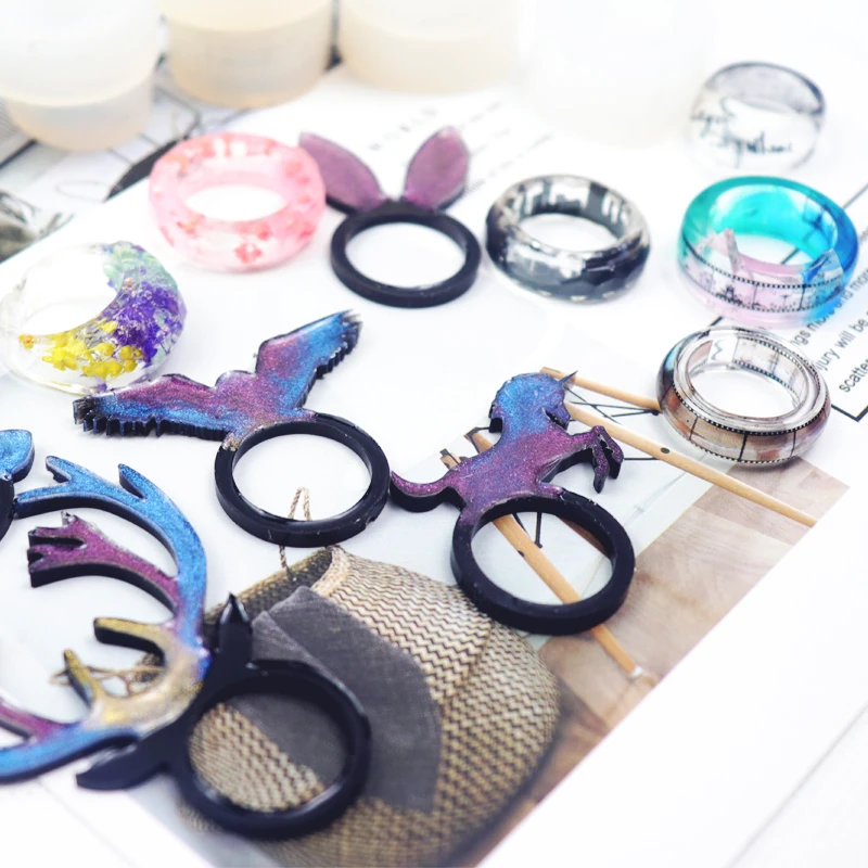 Кот бриллиант плоская форма Кольцо Кулон DIY силиконовая высушенная цветок