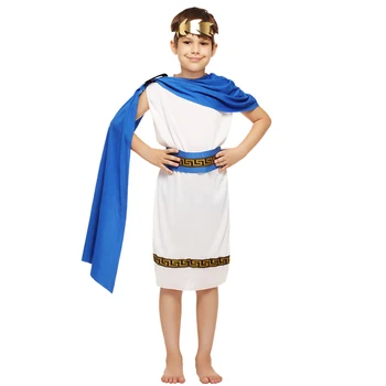 

Blue Boy Greece Eypt Cosplay Elegant King Crown Costume Clothing Carnival Fancy Dress Party halloween costume for kids Ancient