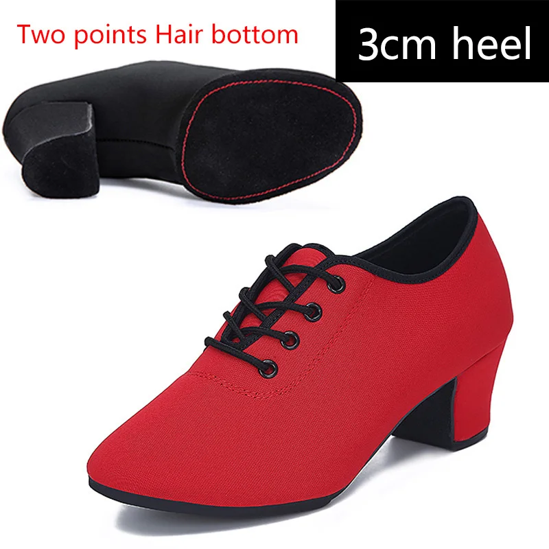 red Hair base 3cm Модные Танцевальные Кроссовки; женская Обувь для бальных танцев; Танцевальная обувь для сальсы, танго; женская обувь для современных танцев - Цвет: red Hair base 3cm