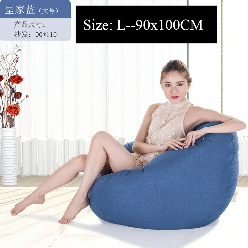 L Bean Bag чехол для дивана без наполнителя, спальня, гостиная, диван-кровать, ленивый, Повседневный, татами, Beanbag, кресло, чехол для дивана, Puff Line, ткань - Цвет: L