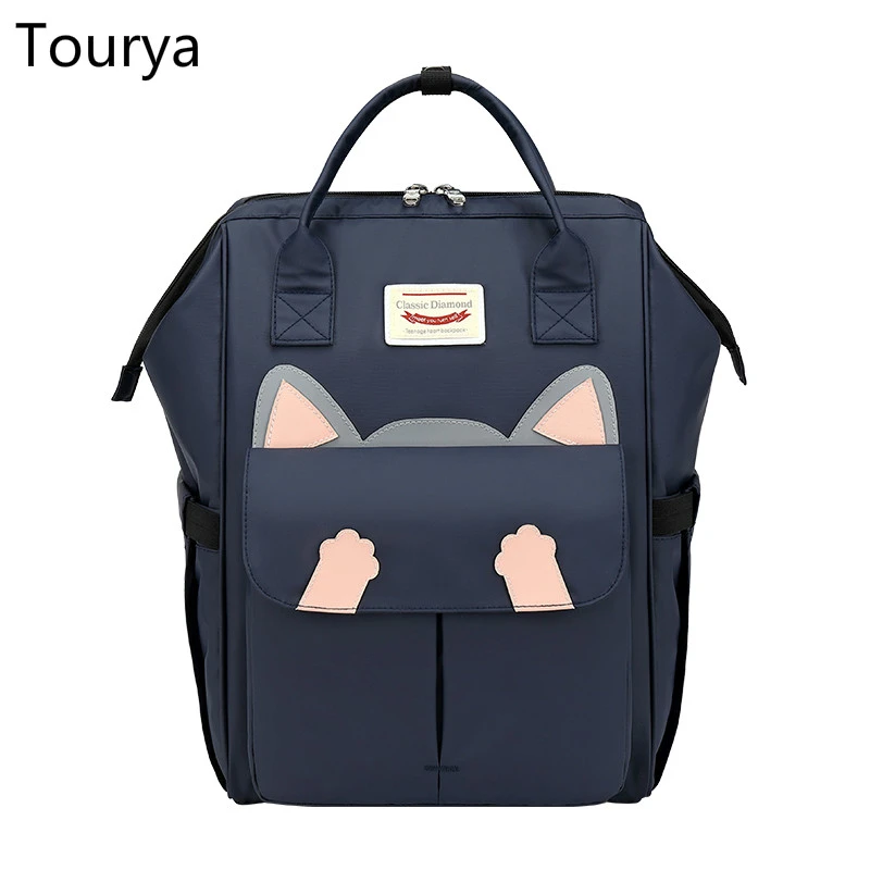 Tourya Fashion Waterproof Women Backpack Shoulder School Bags For Teenagers Girls Travel Bagpack Laptop Rucksack Bookbag Mochila stylish backpack with water bottle holder