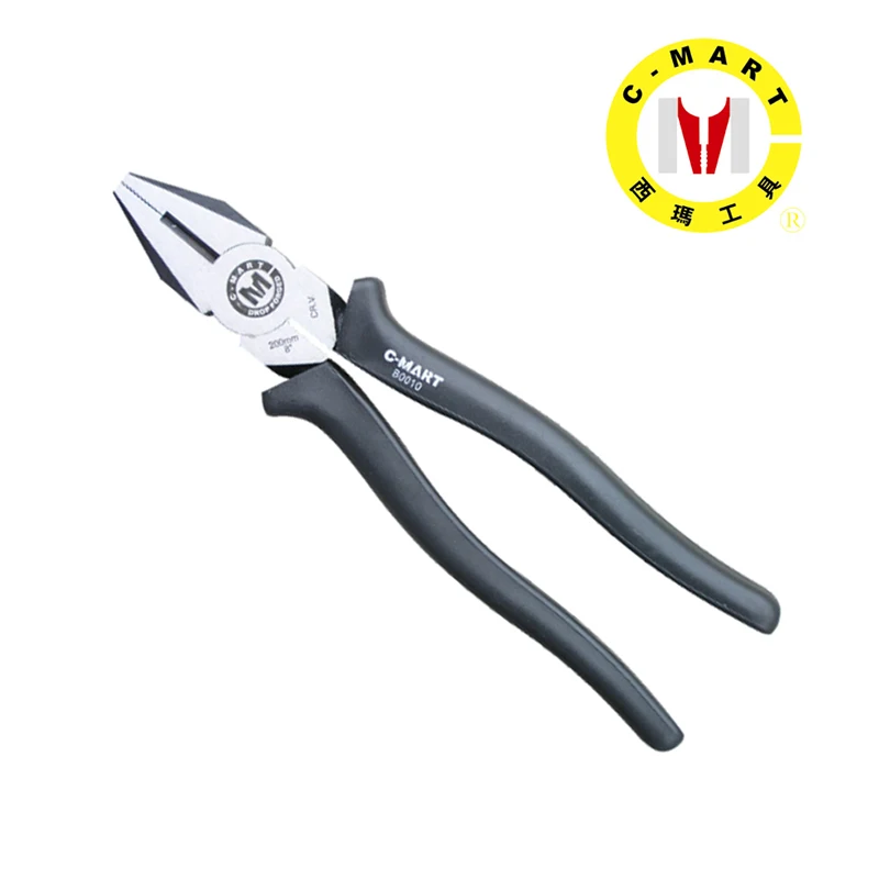 

8 inch Lineman Plier Flat Nose Pliers Chrome Vanadium Steel Pincer Wire Cutter Vice Trimming Opening Pliers B0010