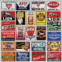 Vintage Motor Oil Metal Sign Lion Tin Plate Wall Bar Home Art Garage Gas Station Car Decor Cuadros 30X20CM DU-4106A