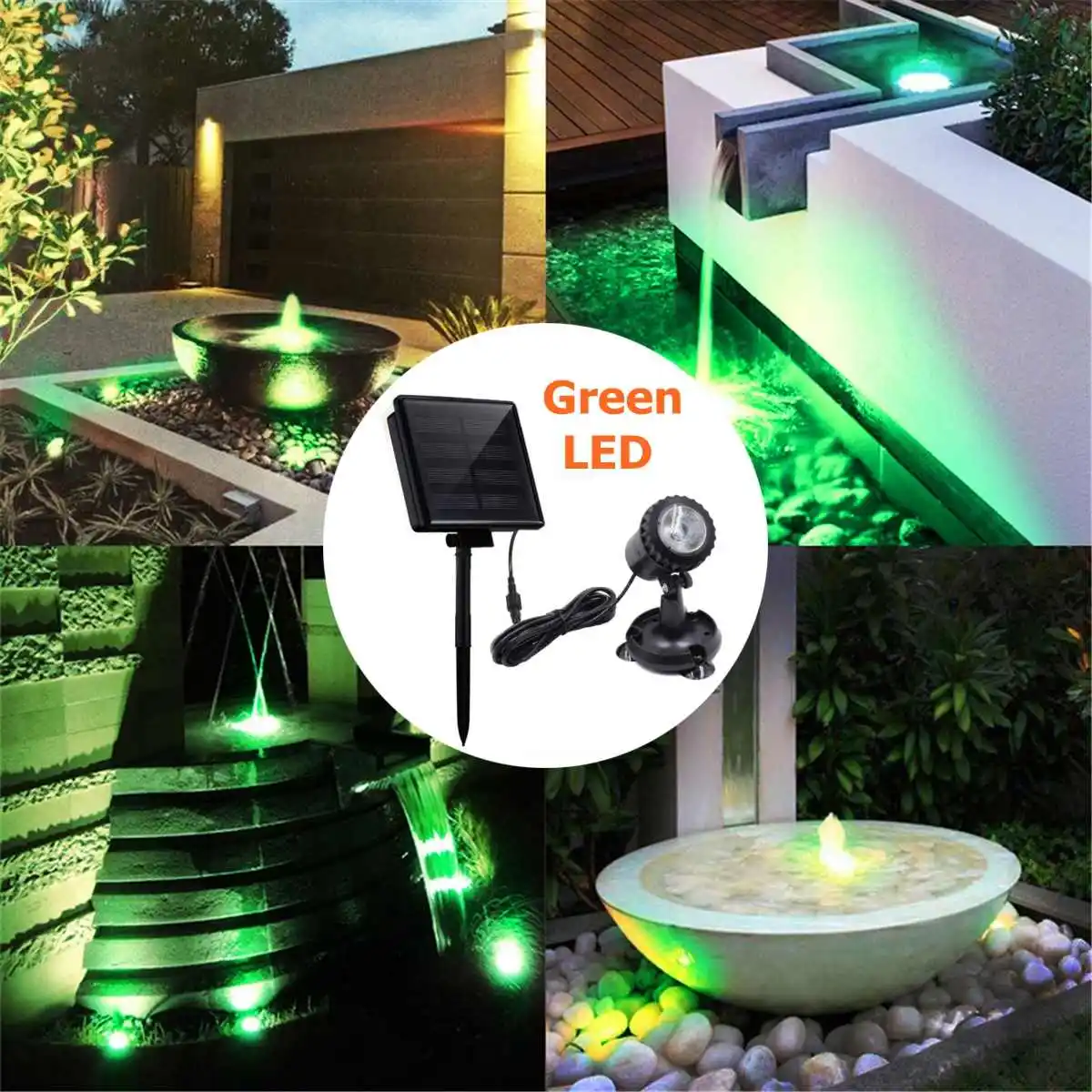 Solar Light Waterproof IP68 1/2/3/4 in1 Underwater Fountain Pond Lights LED Spotlights For Outdoor Amphibious Lawn Pool Garden
