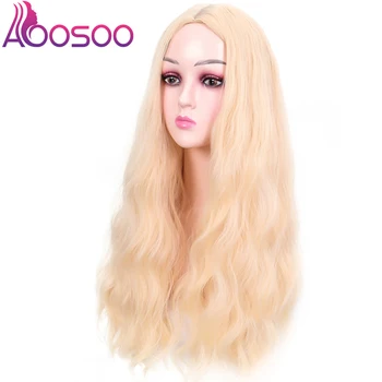 

long Wavy Wigs Cosplay Natural Synthetic Women' s Blonde Wig Heat Resistant Hair