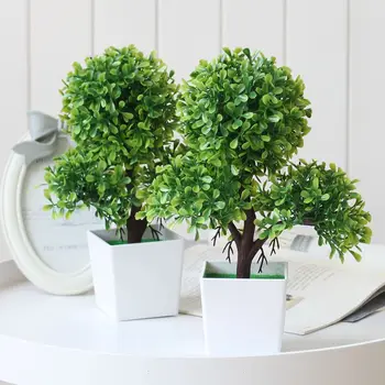 

Artificial Plants Bonsai Small Tree Pot Plants Fake Flowers Potted Ornaments Home Decoration Hotel Table Welcoming Pine Bonsai