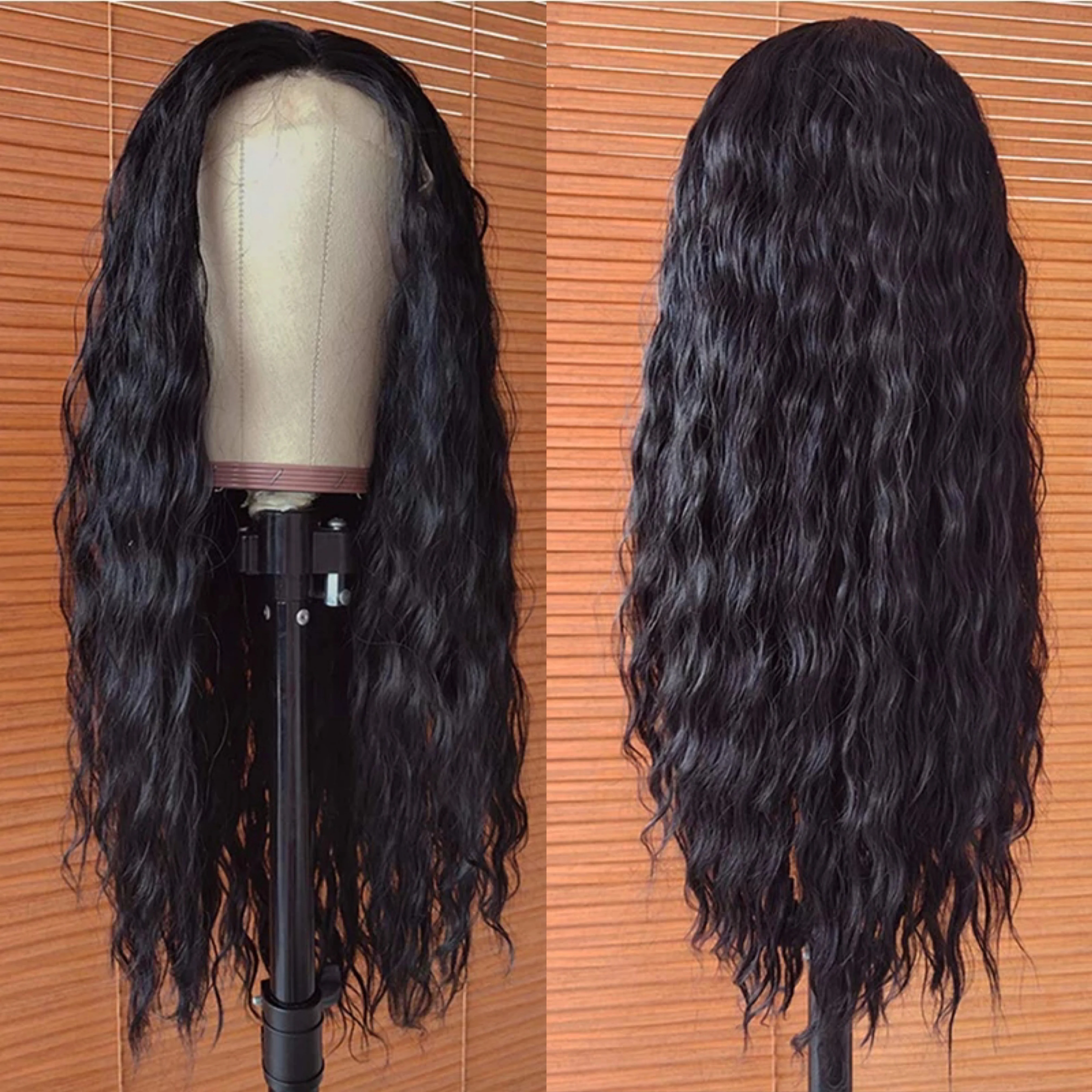 

Meinmod Synthetic Lace Front Wig Water Wave Glueless Wigs for Black Women Long Curly Heat Resistant Fiber Hair Daily Wigs