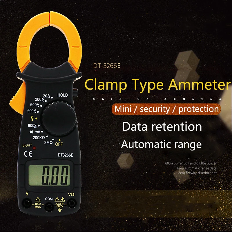 3266TD Карманный Универсальный цифровой клещи мультиметр Амперметр измеряет температуру емкости и частоту