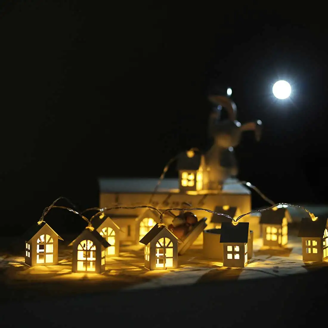 1.5m / 3m 10/20 LEDs European style house battery power fairy tale string lights garden Christmas decoration string lights