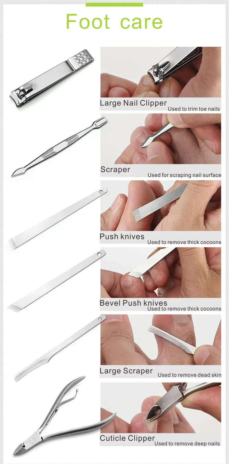Qmake 16 шт. набор маникюрных инструментов для ногтей кусачки для Ног Ножницы Триммер педикюр набор из нержавеющей стали инструменты для параониксии