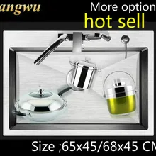 Модная кухонная раковина прочная 304 нержавеющая сталь 4 мм Ручная работа один слот Горячая 650x450/680x450 мм