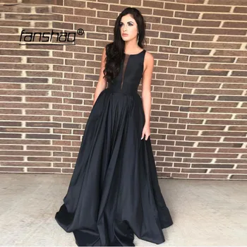 

Black Muslim Evening Dresses Tank A-Line V-neck Simple Special Occasion Islamic Dubai Saudi Arabic Evening Gown Prom Dress