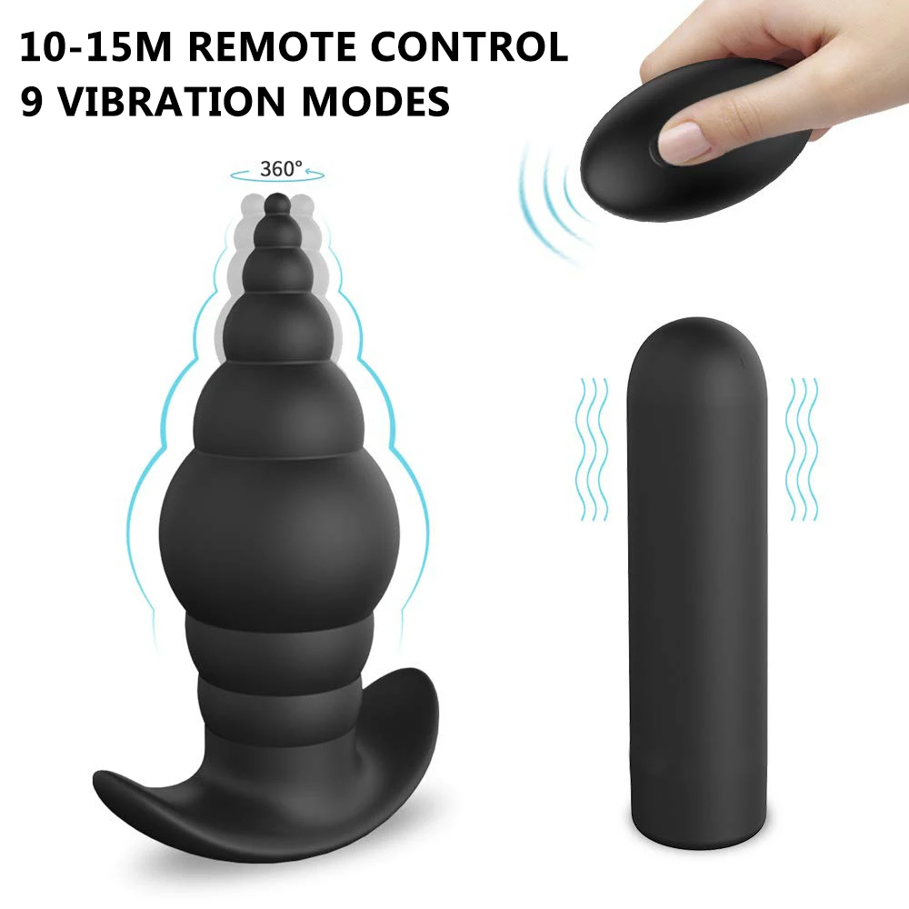 9 Speeds Anal Vibrators Butt Plug Rechargeable Vibrating Beads Male Masturbator Remote Control Adult Sex Toys For Men Women |