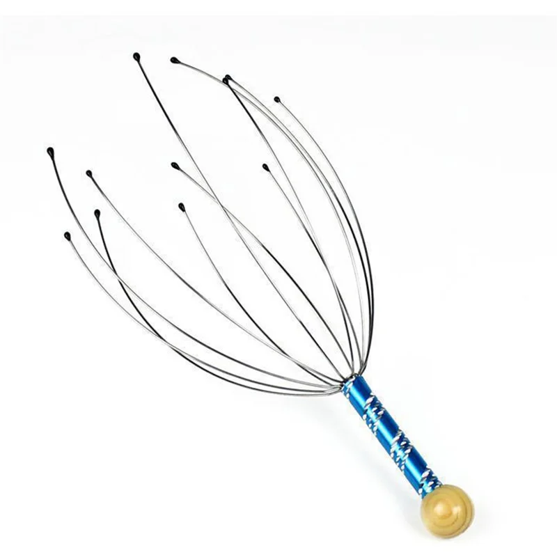 1Pcs Head Claw Massager Hair Neck Body Relax Massage Octopus Head Scalp Stress Relief SPA Physician Steel Ball Massager Tools
