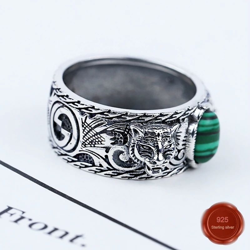 

S925 sterling silver ring fashion personality style lion shape couple jewelry net red Valentine's day gift jewelry 2019 new