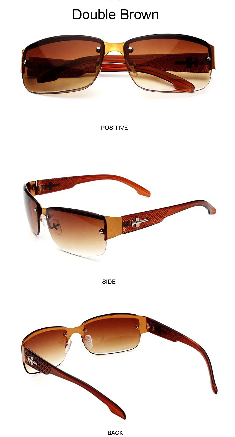 Vintage Rectangle Sunglasses Women Classic Retro Half Frame Shades_voghion.com