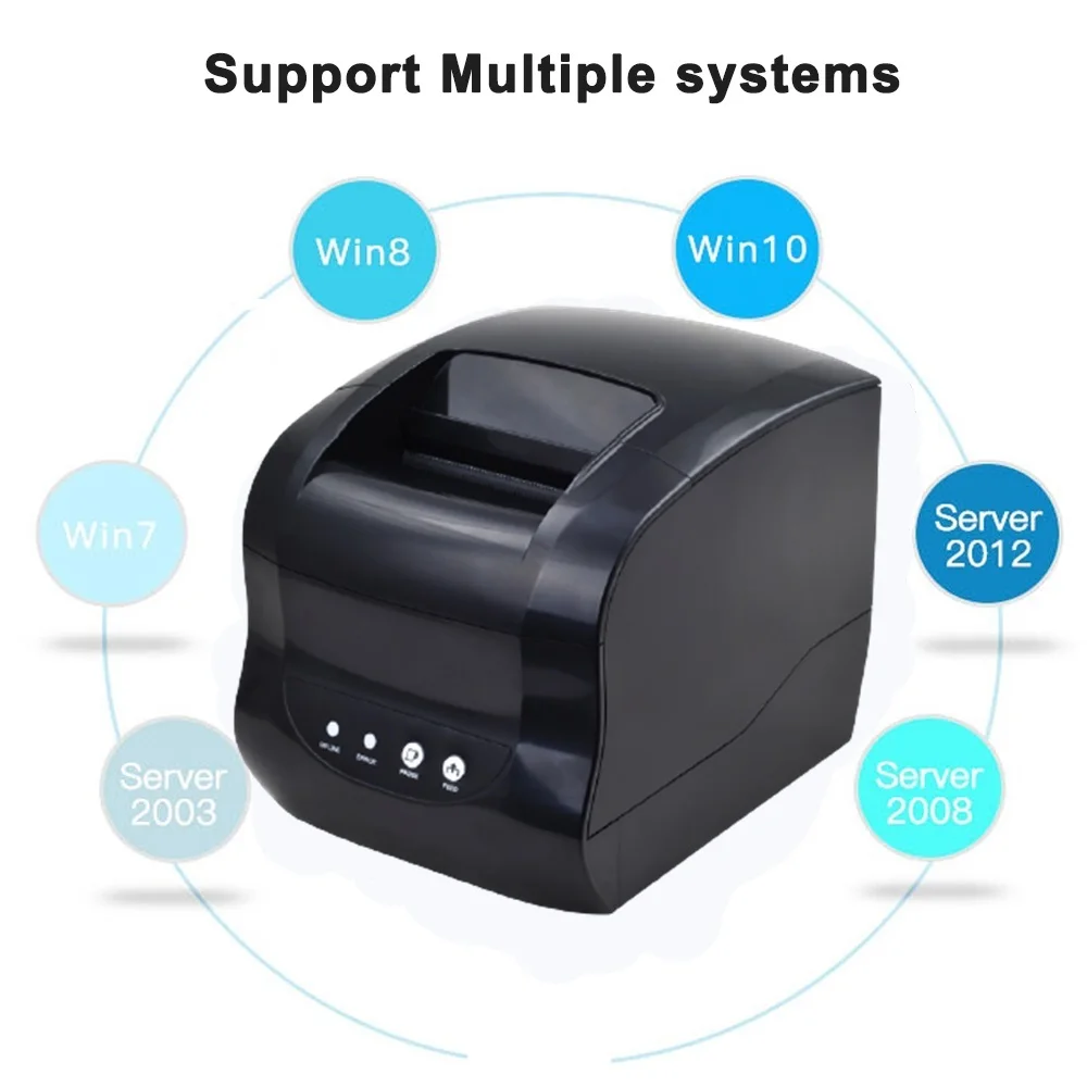 Xprinter XP-365B 20 to 80mm Sticker Thermal Printer Bluetooth USB Barcode Labels Receipt Printer For Pos Labeling Machine