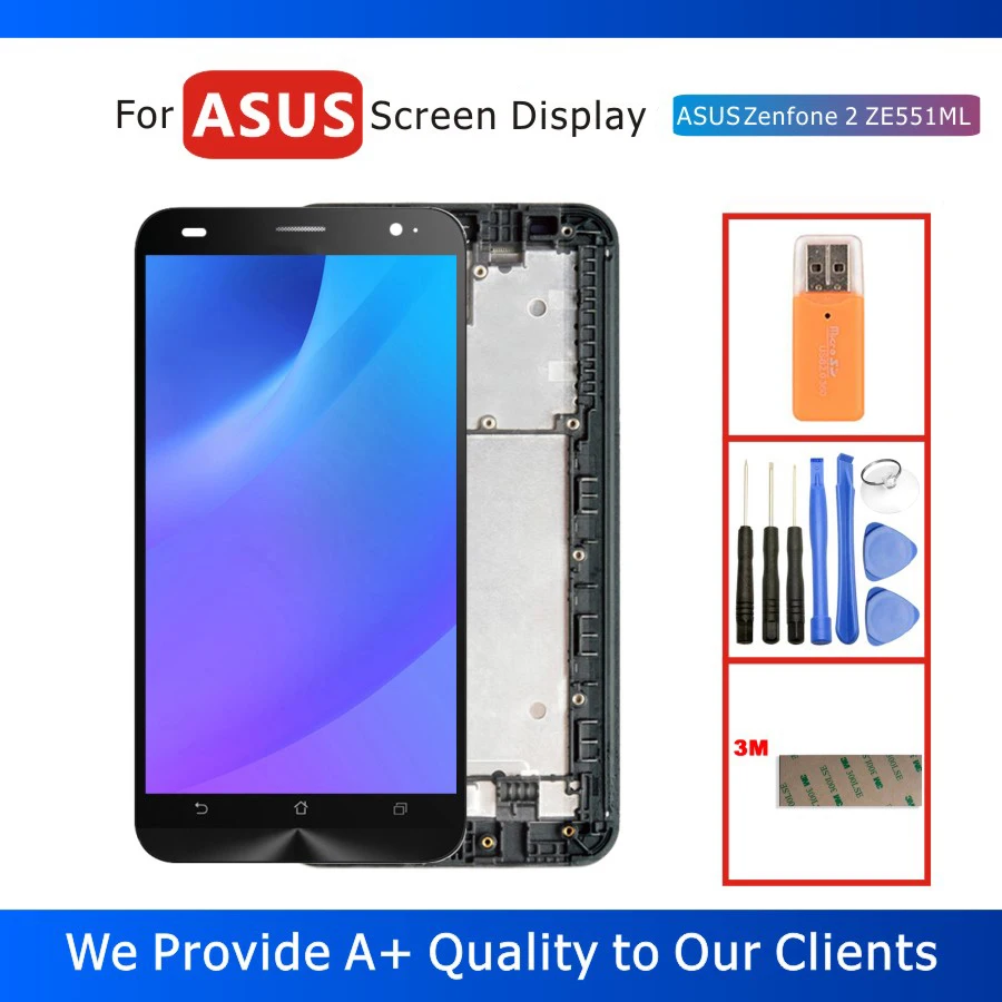 Протестированный 5 &quotЖК дисплей для ASUS Zenfone 2 ZE551ML экран с сенсорным ЖК экраном