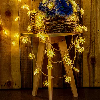 

BTgeuse NEW LED Crystal Snowflake String Lamp Light Warm White Garland Fairy Lights 3M 1M for Christmas Holiday Home Decoration