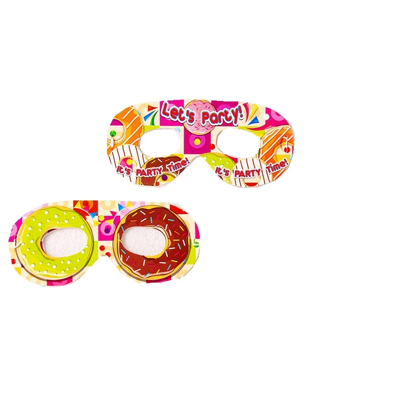 mask 10pcs Пончик день рождения тема вечерние посылка розовая девушка любимые вечерние украшения бумажный стаканчик бумажный лоток - Цвет: mask 10pcs