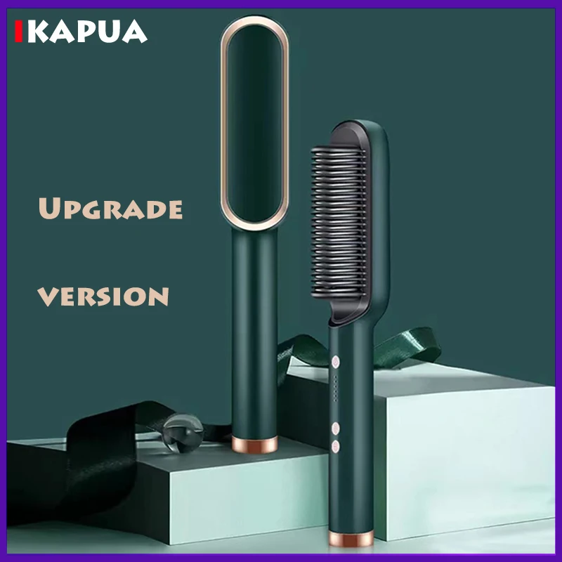 Multifunctional Professional Hair Straightener Tourmaline Ceramic Hair Curler Brush Comb Straighteners Curling Iron