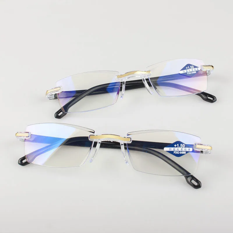 Seemfly Men Women Anti Blue Light Frameless Reading Glasses New Uniputer Goggle