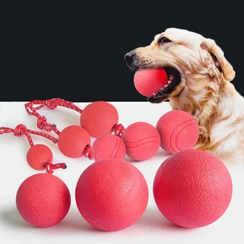 

Super Toughness Pet Molar Bite Resistant Training Chew Toy Non-toxic Solid Natural Rubber Bouncing Ball For Dog Cat