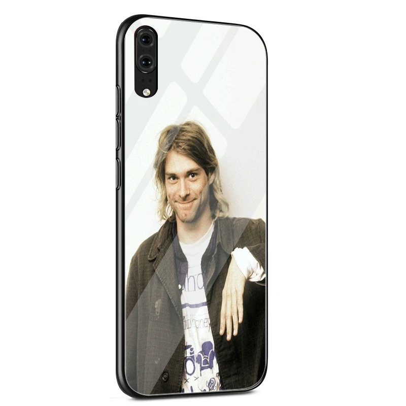 Стеклянный чехол для huawei P30 P20 P10 Y9 Y6 mate 20 Pro Lite P Smart Honor 7A 8X9 10 чехол Nirvana Kurt Cobain