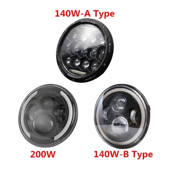 

7 inch Round 140W /200W LED Headlight with Hi/Lo Beam DRL Headlamp for Jeep Wrangler JK TJ LJ