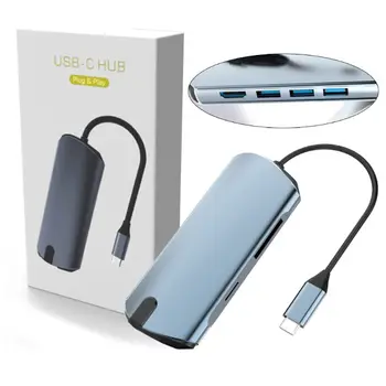 

6-in-1 USB Hub Type C to HDMI USB 3.0 Power Adapter Usb C Splitter HUB Adapter