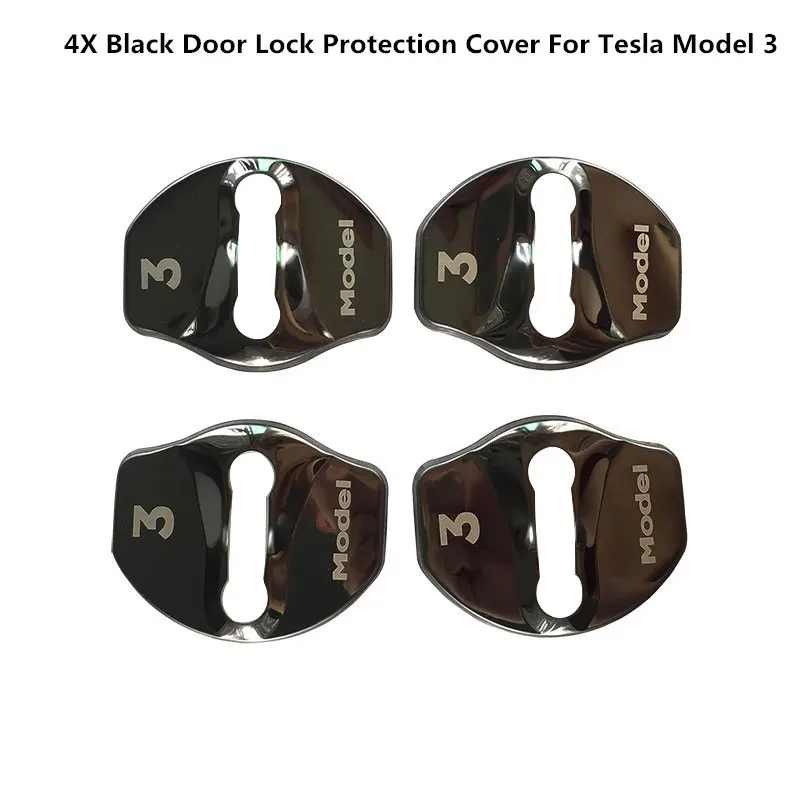 Для Tesla модель 3 Автомобильная защита для дверного замка накладка черный цвет 4 шт