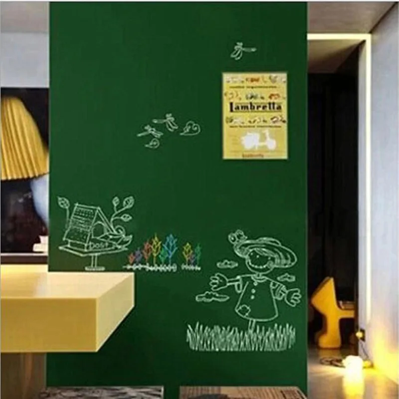 45x100cm Waterproof Removable Green Sticker PVC Green Material Writing Drawing Stationery Erasable Paste Board Sticker 1pc
