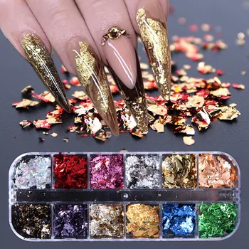 

DIY Colorful Nail Glitter Art Irregular Flakes Shining Home Sequins Manicure Holographic Mirror Foil Decorative