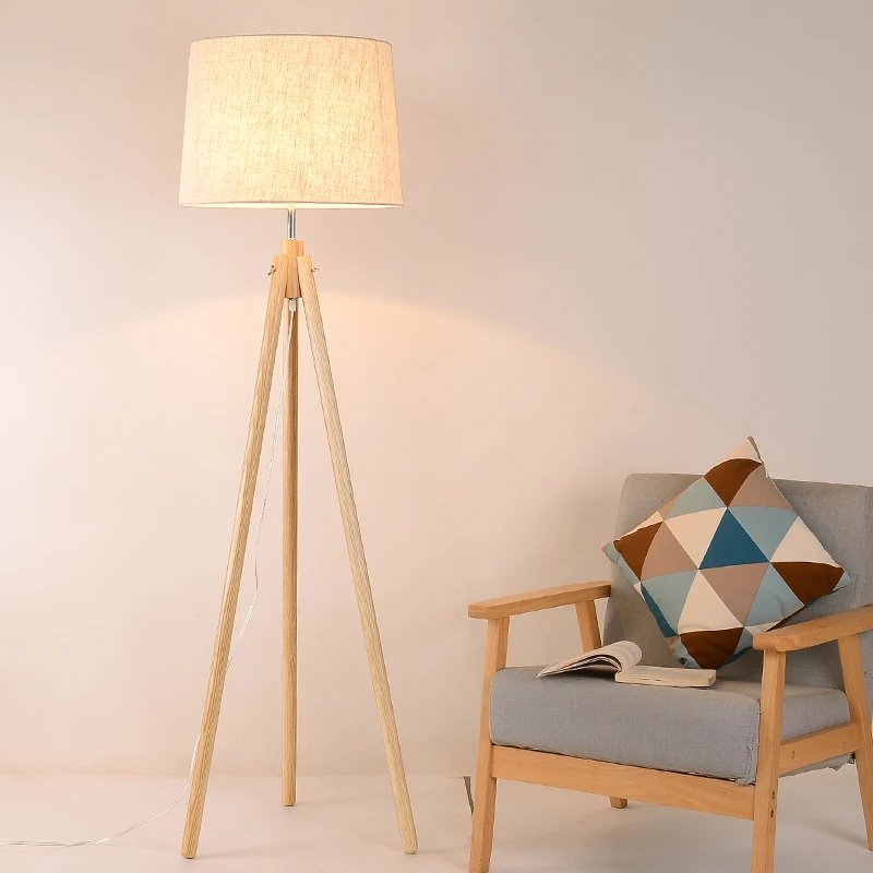 

Simple modern Nordic standing lamps for living room Wooden art stand light ypf080807