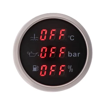 

New 52mm Waterproof Universal 3 in 1 Multi-Function Digital Gauge Water Temp Oil Pressure With Alarm meter 9-32V