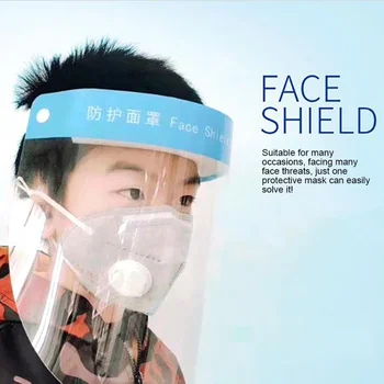 

Protective Face Mask Shield Anti-fog Adjustable Face Mask Clear Open Face Shield Film Elastic Band Sponge s