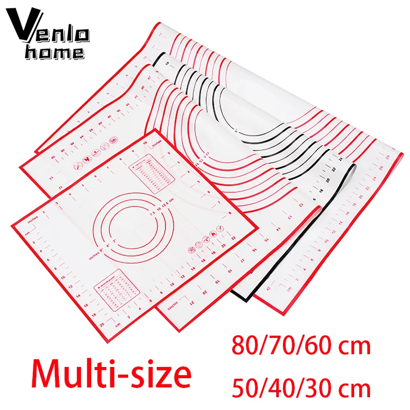Multi-size Silicone Baking Mat Pizza Dough Maker Pastry Kitchen Gadgets Cooking Tools Utensils Bakeware Kneading Accessories New