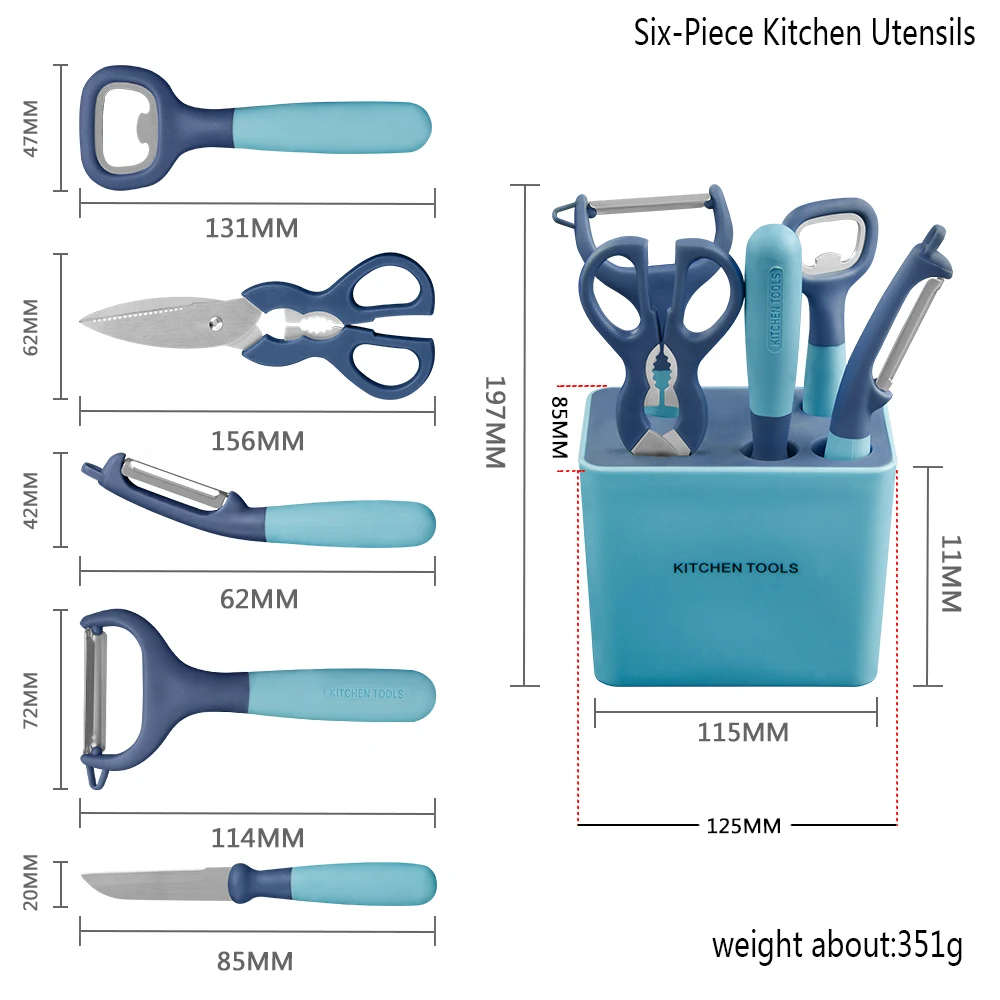 XYj набор кухонных инструментов ножницы Фруктовый нож Овощечистка консервный нож лезвие из нержавеющей стали+ ПП ручка практичная посуда набор гаджетов