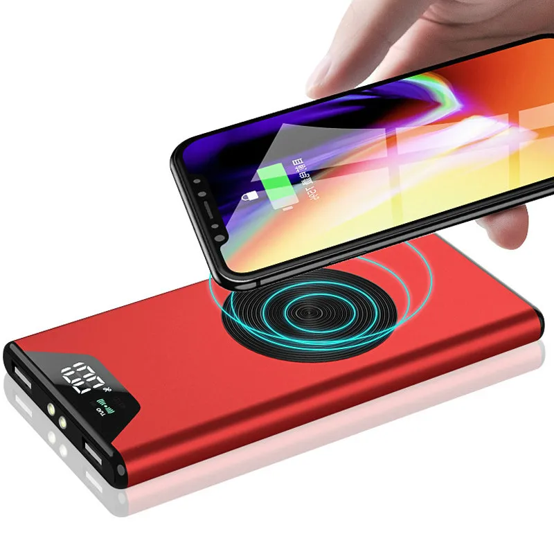 Cargador inalámbrico QI de 30000mAh, cargador portátil, batería externa inalámbrica para todos los smartphones Mi 9 8 XS